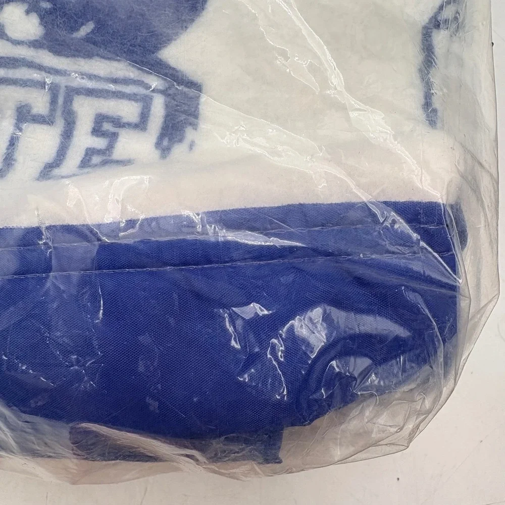 De Hart Penn State School Blanket Twin White Blue New Vintage Nittany Lions NOS